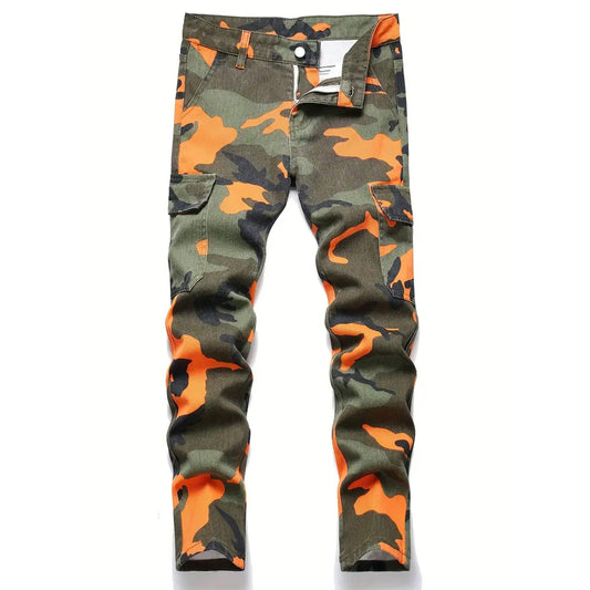 Mens Casual Camouflage Pattern Jeans