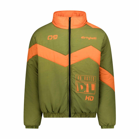 Line Graph Olive Bomber Jacket