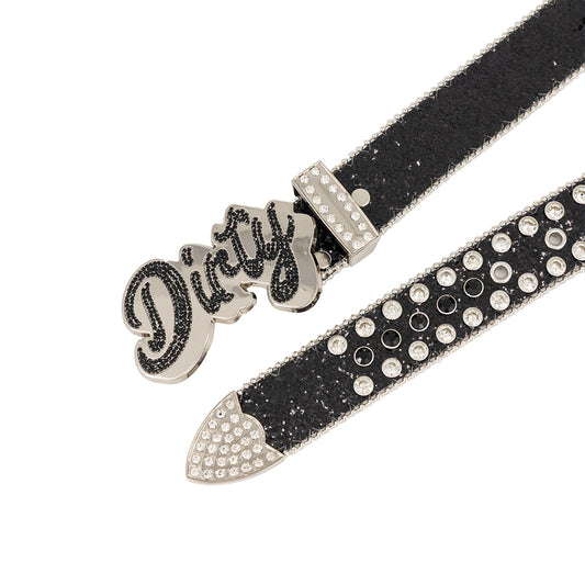 Black Iced-Out Belt