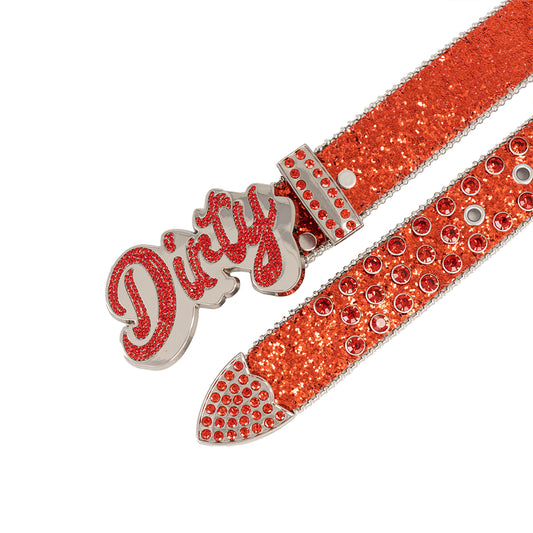 Red Iced-Out Belt