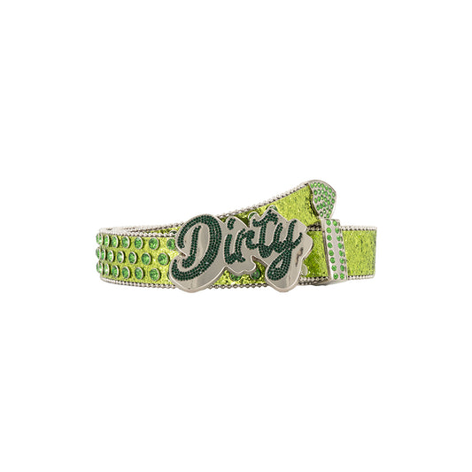 Green Iced-Out Belt