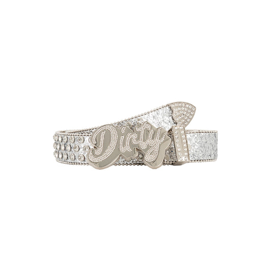 Silver Iced-Out Belt