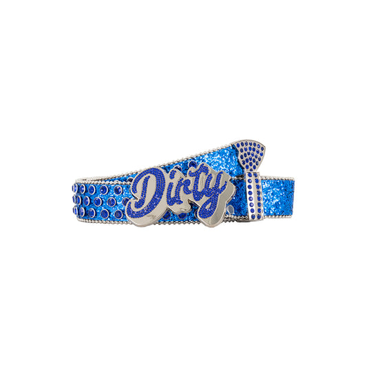 Blue Iced-Out Belt