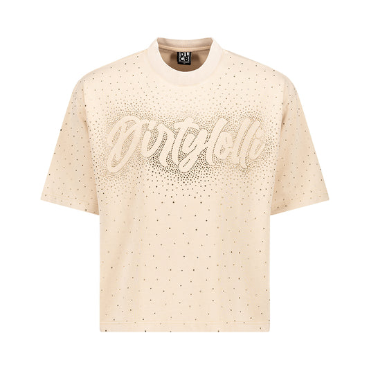 Khaki Bling Cropped Tee