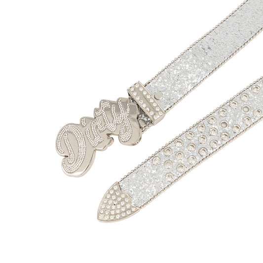 Silver Iced-Out Belt