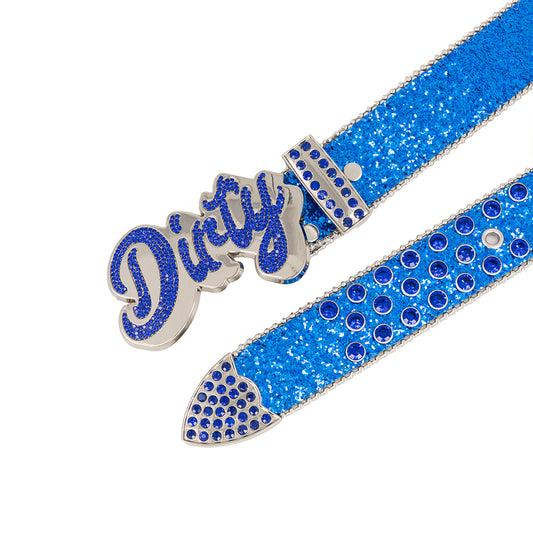 Blue Iced-Out Belt