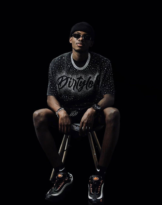 Charcoal Bling Cropped Tee