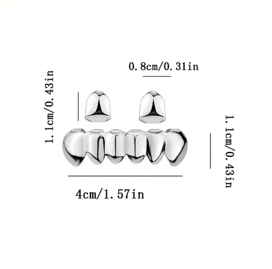 Six-Tooth Top & Bottom Glossy Grillz